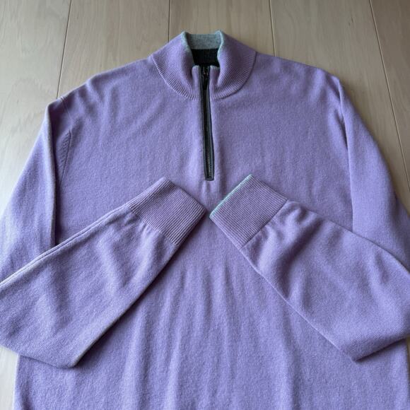 Greyson 1/4 Zip Pullover M Purple Wool Golf Sportswear Lightweight Outerwear - Picture 4 of 9